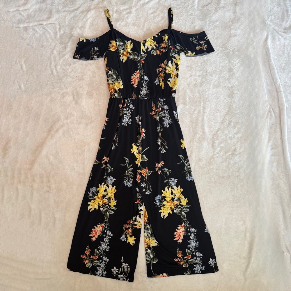 CUPIO Black Floral Jumpsuit Playsuit Romper